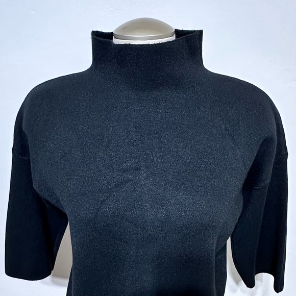 Christina Paris Black Thick Knit Drop Shoulder Sleeves Cowl Neck Comfy Knit Top - Picture 13 of 13